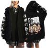 zhedu Felpa con Cappuccio con Cerniera AOT Felpa con Cappuccio A Maniche Lunghe con Cerniera Donna Uomo AOT Grafica Oversize Casual Y2K Streetwear