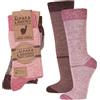 lavendel Calzini Invernali in Lana Merino e Alpaca 2 Paia - Calze Termiche Traspiranti a Righe Calde per Donna e Uomo - Morbide Antiscivolo Comode per Inverno - Rosa&Borgogna - 39-42
