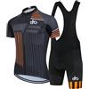 HOMTOL Abbigliamento Ciclismo da Uomo Maniche Corte Completo Bici Completo Ciclismo Manica Corta Tuta Ciclismo Uomo (H2kurz-orange, XXL)