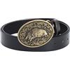 WRJAHCG Cintura Uomo, Cintura da Cowboy Occidentale in Pelle con Fibbia Decorata in Lega con Motivo Cinghiale Cintura Punk