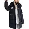 Vagbalena Piumino Invernale Lungo Caldo da Donna Piumino Casual con Cappuccio Piumino Lungo Caldo con Cappuccio Trapuntato Parka Invernale da Esterno Giacca Lunga di Transizione