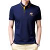 DAIHAN Polo Manica Corta Golf Tennis Polo Shirt Estiva per Uomo Casual Confortevole Sport Basic Slim Fit T-Shirt,Blu Navy,XXL