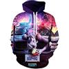 FiveEarl Felpe con Cappuccio Unisex con Stampa 3D Cartoon, Casual, Pullover