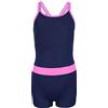 Aquarti Costume Piscina Bambina con Pantaloncino, Blu Scuro/Rosa, 158