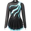 RUNQHUI Bambino Ragazza Vestito Pattinaggio Di Artistico Strass Manica Lunga Body Vestito Concorso Spettacolo