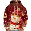 VPQILH Felpa Natale Uomo, novità Babbo Natale Snowman Natalizio 3D Stampato Felpa con Cappuccio da Uomo Felpe Natalizie con Tasche Frontali Hoodie Xmas Pullover Divertente Christmas Sweatshirt