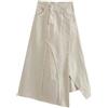 Generic Nuovo Abbigliamento Europeo e Americano Collant Asimmetrico Taglio Vivo + Set Gonna-Gonna-M