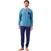 Noidinotte; more than pyjamas Noidinotte - Pigiama Uomo Invernale in Caldo Cotone Articolo t-Rex. - L Azzurro