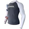 Letuwj Set da uomo Rash Guard Costume da bagno intero Protezione solare Tuta da surf Muta a maniche lunghe Pantaloni lunghi Grigio Bianco top XXL