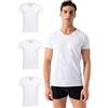 Burnell & Son Business - Canottiera con Scollo a V e Scollo a V, Slim Fit, da Uomo, in Cotone Traspirante a Costine (Taglie: S-3 XL), Colore: Bianco Bianco L