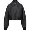 Infinity Leather Giacca College Bomber Oversize in Pelle Nera MA-1 da Donna