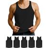 ALPIDEX Canottiera Uomo Set 5 100% Cotone Intima Smanicata Costine Canotta | Maglietta Interna, Sottocamicia, Basic, Classica, OEKO-TEX, Traspirante, 170 g/m², Lavoro, Tempo Libero, Girocollo, Sport