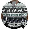 Generisch Maglione da uomo con motivo norvegese - Troyer invernale con renne, alberi e fiocchi di neve | Maglione festivo per Natale e tempo libero, Stile V01 Blu, M