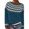 Generico Maglione Donna Invernale Girocollo Invernale Maglione Lavorato a Maglia Donna con Pannello a Righe Leggero Girocollo Morbido Maglia Basic Vestibilità Ampia Pullover Top Elegante Leggero Tunica Maglie