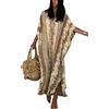 YOUKD Estate Floreale Costume da Bagno Lungo Kaftan Bohemian Loungewear Beach Cover Up Maxi Robe per Donna