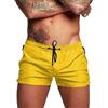 SimidunEUR Costume da Bagno, Uomo Pantaloncini Sportivi Asciugatura Rapida Pantaloni Corti da Corsa Calzoncini da Surf sulla Spiaggia con Fodera in Mesh e Tasche,Giallo,M