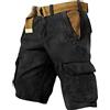 Generico Pantaloni Corti Uomo Cargo, Bermuda cargo uomo pantaloncini Sportivi Leggero leggero Pantaloncini Tattici con Tasche Laterali Casual Pantalono corti da Lavoro Militari Comode Trekking pantaloncino