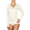 EGI Maglia Donna Micro Lana Manica Lunga Intimo Termico Caldo Elegante Pizzo Plissé Made in Italy, Art. 303