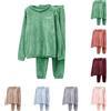 Générique Pigiama Invernale Caldo da Donna, Pigiama da Donna Invernale a Grande Taglia Caldo in Pile, Abbigliamento da Notte Imbottito in Pile Pantaloni Comodi Abbigliamento da Casa Set 2 Pezzi L-5Xl, cachi