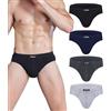 wirarpa Slip Uomo 100% Cotone Mutande Intimo Pacco da 4, Multi Colori - Taglia L
