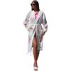 OZDESIGN - Accappatoio turco stampato in spugna - Accappatoio leggero in cotone e viscosa per hammam - Stile kimono unisex per spa - Asciugatura rapida - Taglie S/M/L/XL, Taglia unica