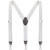 Ausukler Bretelle da uomo extra forti 3,5 cm di larghezza con ganci girevoli e cinghie elastiche Y-back per jeans, bianco, Taglia unica