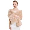 BEAUTELICATE Scialle Stola di Pelliccia Sintetica Donna Coprispalle Sciarpa Elegante Nozze Sposa Feste Inverno Cerimonia Nero Avorio Champagne, Champagne Con Un Buco