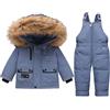 Acuryx Tuta da Neve 2 Pezzi da Neonato Capppotto con Cappuccio Saloppette Piumino Invernale da Bambini