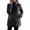 Suncadmious Piumino trapuntato oversize da donna Moda Capispalla imbottita calda con tasche Piumino leggero trapuntato Cappotto imbottito casual (Nero,M)