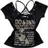 MANGMAO Emo Grunge Camicie Donna 2000s Grafica Baby Tees Falso Due Pezzi Manica Corta Vintage Y2k Crop Top Goth Alt Vestiti