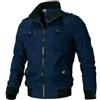 Generic ZBDP Bomber Uomo Moda Casual Giacca A Vento Cappotto Uomo Primavera Autunno Outwear Solido Stand Slim Jacket Mens, Blu, S