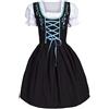 Generico Abito Tirolese da Donna Tradizionale Dirndl Oktoberfes Costume Bavarniano per Feste Vestito Oktoberfest Birra Tedesca Gonna Maniche Corte Costume per Oktoberfest di Ottobre#3i16