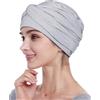 Alnorm Copricapo chemio, cappello in viscosa da donna, sciarpa avvolgente turbante per donna, Grigio chiaro, One Size
