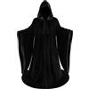 AGCOAH Mantello da mago da uomo nero con cappuccio, mantello da mago con maniche, mantello per Halloween da uomo (nero, 170 cm)
