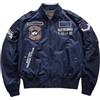 DASONLUE Giacca da bomber oversize da uomo Oldschool giacca da aviatore, colletto alto, giacca sportiva, casual, classica, pilota, giacca completa con zip, Blu scuro, L