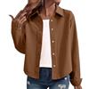 Generisch Giacca estiva da donna, leggera, elegante, in jeans, da donna, corta, primavera, estate, oversize, morbida, per il tempo libero, con bottoni, giacca corta in denim, cachi, m