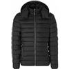 N+1 Piumino uomo 100 grammi giubbotto giaccone invernale taglie forti bomber giacca (XL - Nero)