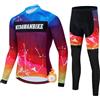 Mydawan Completo Ciclismo Uomo Abbigliamento Bici MTB Invernale Tuta Ciclista Termico Vello,Maglietta Bicicletta Giacca Manica Lunga e Pantalones Largos con 19D Gel Imbottiti,Completi Maglia da Ciclo|6,4XL