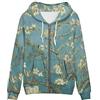 Biyejit, felpa con cappuccio da donna, con cerniera completa, a maniche lunghe, con tasche, per sport, viaggi, attività all'aperto, XS-5XL, Fiori di mandorla, L
