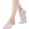 Knitido+ Kumo Calze yoga antiscivolo con dita separate, Misura:35-38, Colore:grigio (15)