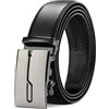 TANGCHAO Cintura Uomo, Cricchetto Fibbia Automatica, larghezza 35mm | Cinta Uomo Senza Buchi Scorrevole, Trim Regolabile, Per Outfit Business E Jeans, Colore Nera E Marrone, Lunghezza 115-145cm