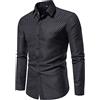 NATUZORA Camicia Uomo Stampa Puntini Casual Camicia Uomo Gentleman di Base Camicia Uomo Bavero Primavera Estate Camicia Uomo d'Affari Maniche Lunghe Camicia Uomo E-Black XL