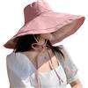 Risipu Cappello da sole a tesa larga da donna, con visiera parasole, protezione UV, cappello da spiaggia, traspirante, estivo, cappello da pesca, visiere, cappelli pieghevoli UPF 50+