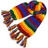 LOUDelephant Grosso Lana Maglia Sciarpa a Righe - Arcobaleno (Taglia Unica)