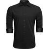 HISDERN Camicia da uomo a maniche lunghe, con bottoni, per il tempo libero da uomo, a contrasto interno, formale, affari, smoking, camicia da sposa
