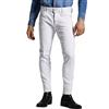 Evoga Jeans Denim Uomo Bianco Pantaloni Slim Fit Casual Eleganti