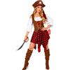 Fun Shack Costume Pirata Donna, Costume Halloween Donna | Gonna a Righe, Top Bianco con Corsetto & Cappello da Pirata, Perfetto per Halloween, Ideale per Travestirsi