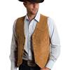 Tuikayoo Gilet in camoscio da uomo Vintage Western Cowboy Gilet Vestibilità normale, gold, 3XL