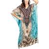 YOUKD Abito Estivo da Donna Lungo Caftano Maxi Bohemien Copricostume da Spiaggia Bikini Robe Loungewear Taglia Unica