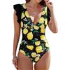 Rayson Costumi da Bagno Interi per Donna Scollo a V Volant Controllo della Pancia Monokini Imbottito Push Up Bikini Ruffles Flounce Costumi da Bagno Due Pezzi